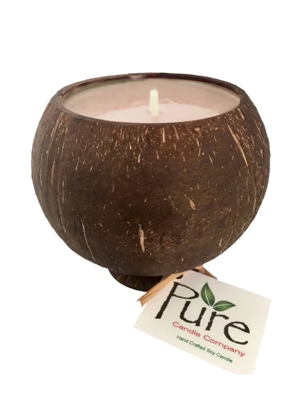 Pure Candle Co Coconut Shell Soy Candle Natural Coconut Scent Handcrafted NWT
